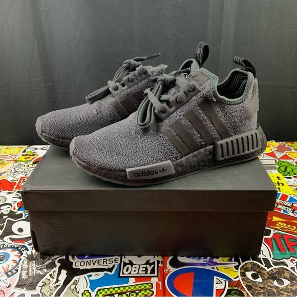 Adidas NMD R1 Dark Grey Knit 5 Mens / 6.5 Womens - Picture 1 of 14